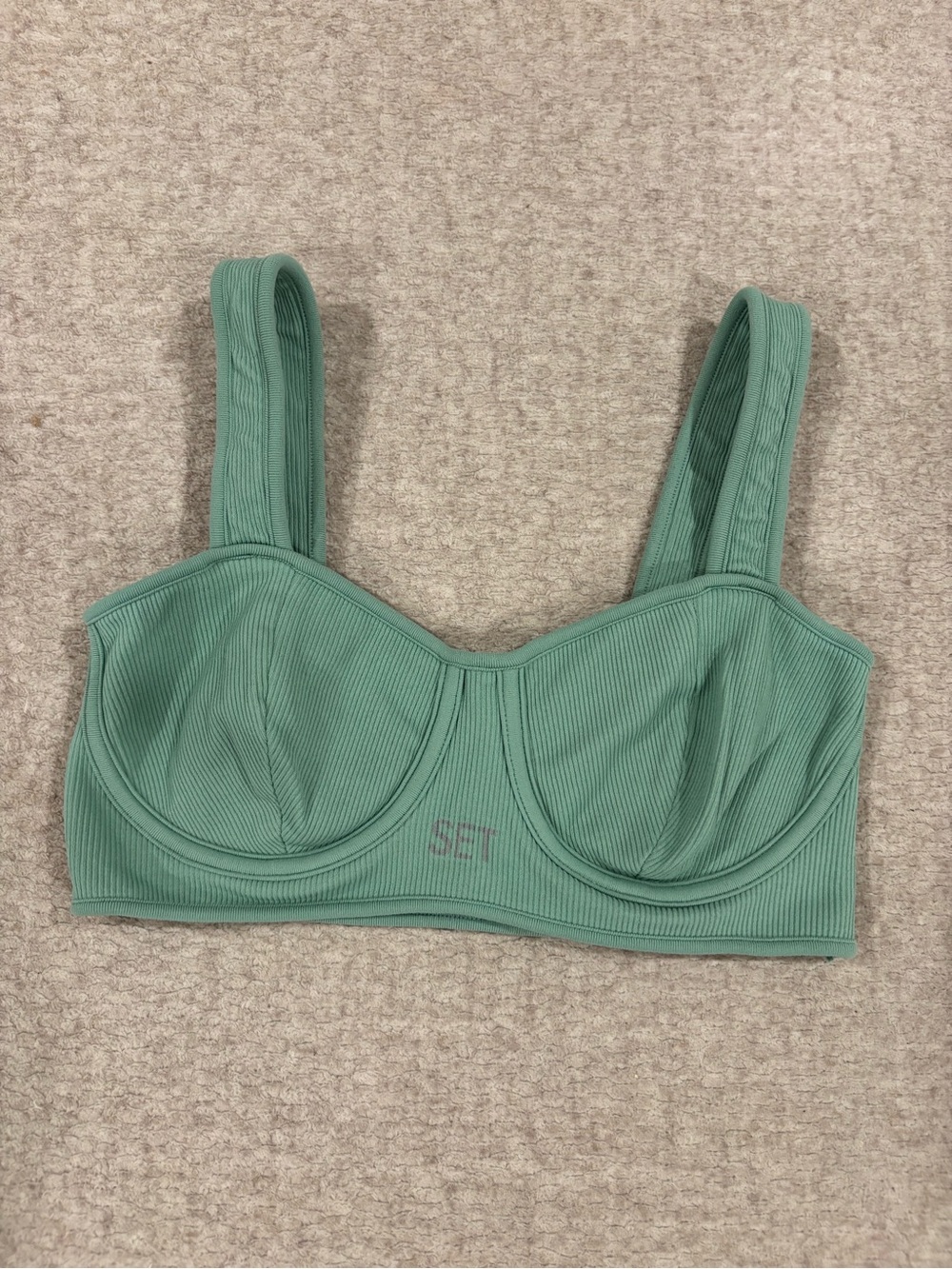 SET Active Ribbed Underwire Bralette in Sage